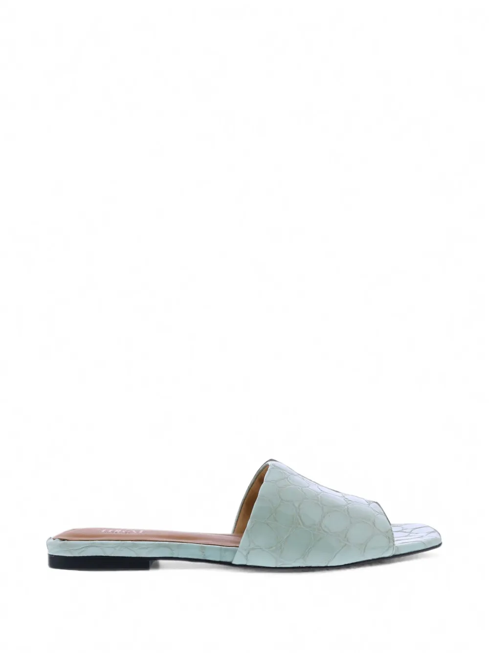 TORAL SHOES croc-effect leather flat sandals
