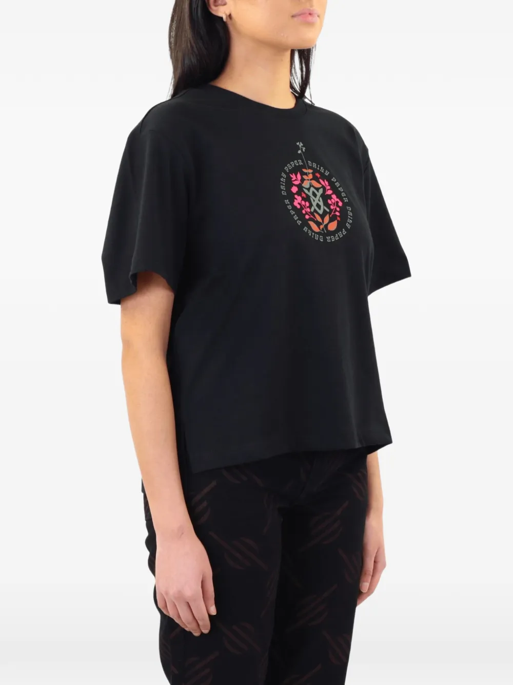 Daily Paper Piuzza logo-print T-shirt Zwart