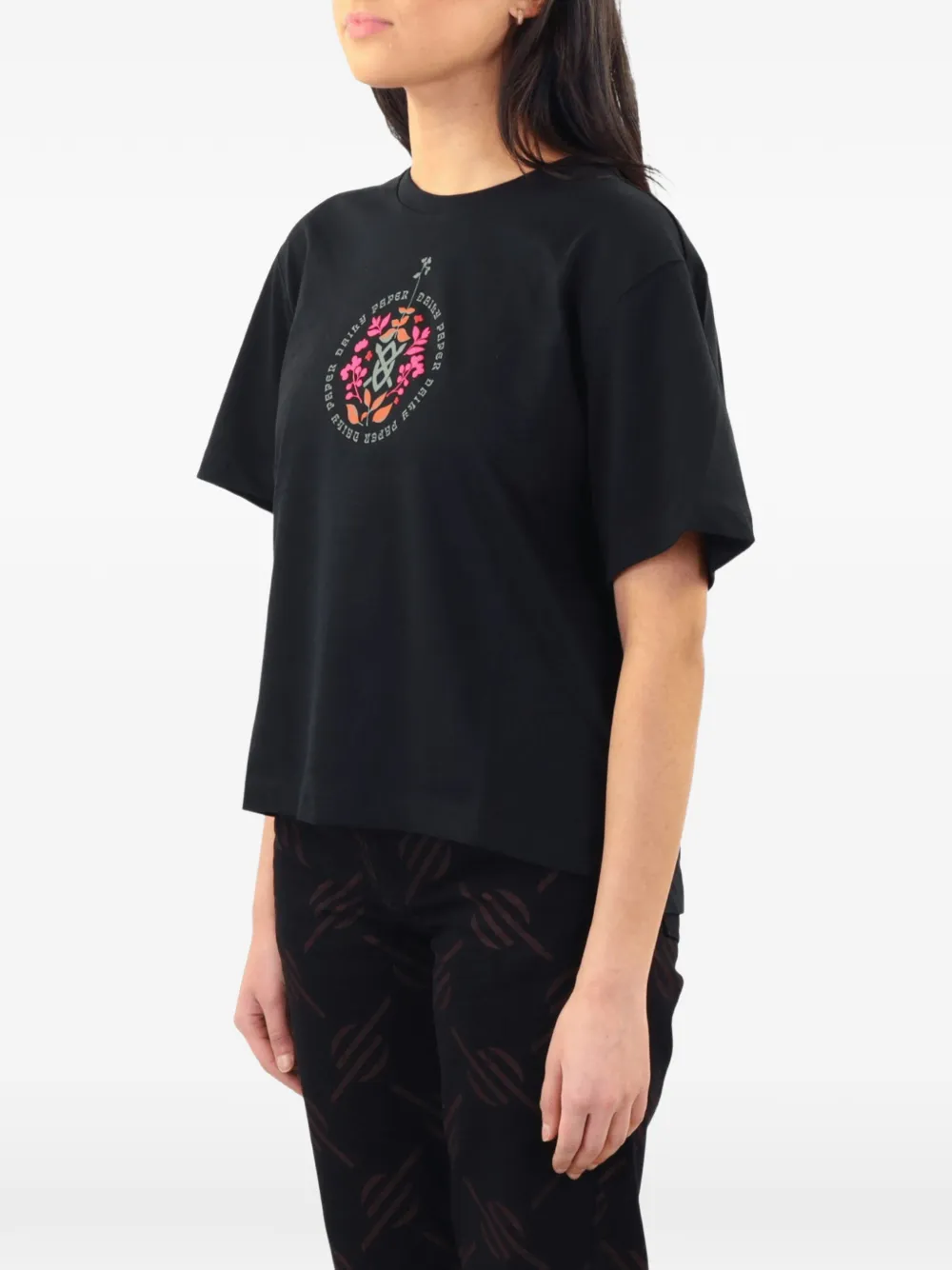 Daily Paper Piuzza logo-print T-shirt Zwart