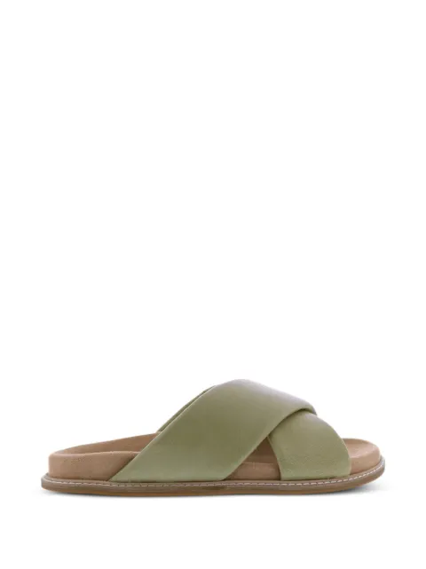 Paris Punk crossover-strap leather slippers