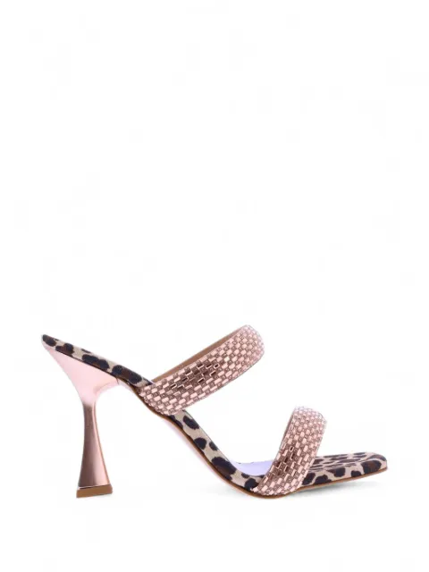 Albano rhinestone leopard-print sandals