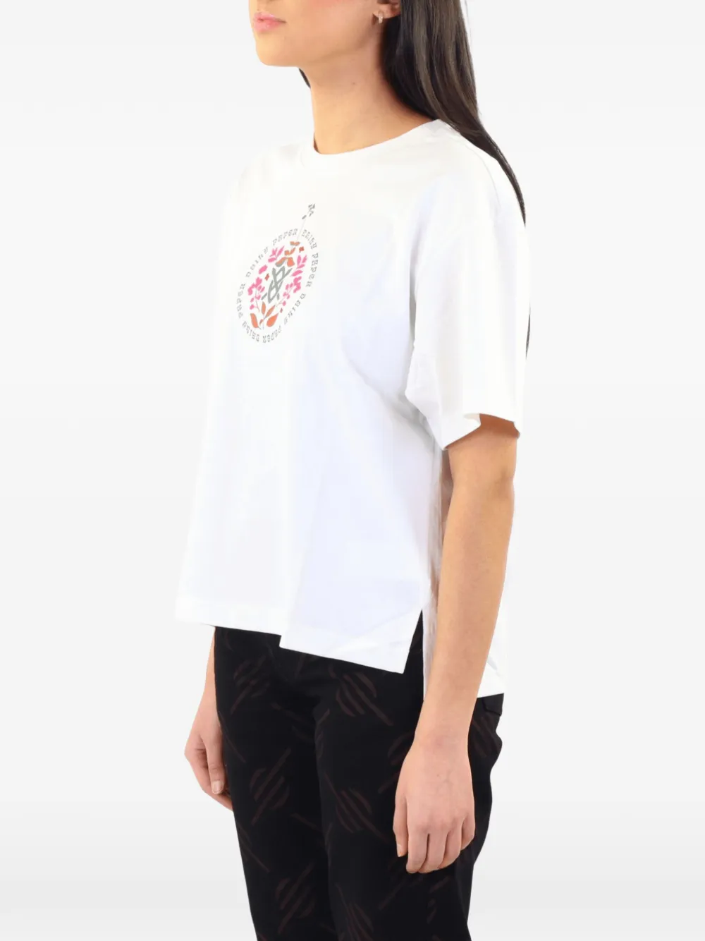 Daily Paper graphic-print side-slit T-shirt Wit