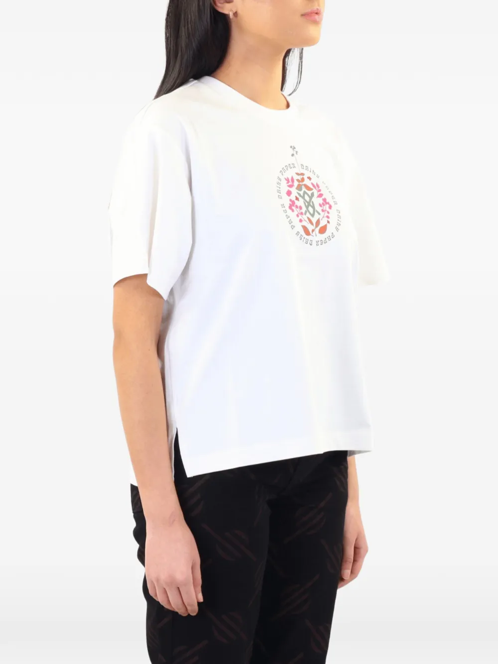Daily Paper graphic-print side-slit T-shirt Wit