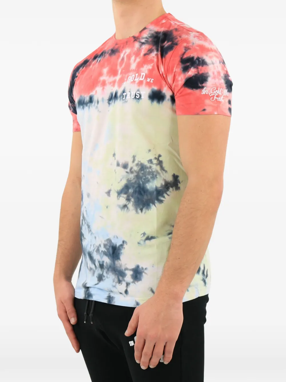 In Gold We Trust tie-dye logo-print T-shirt