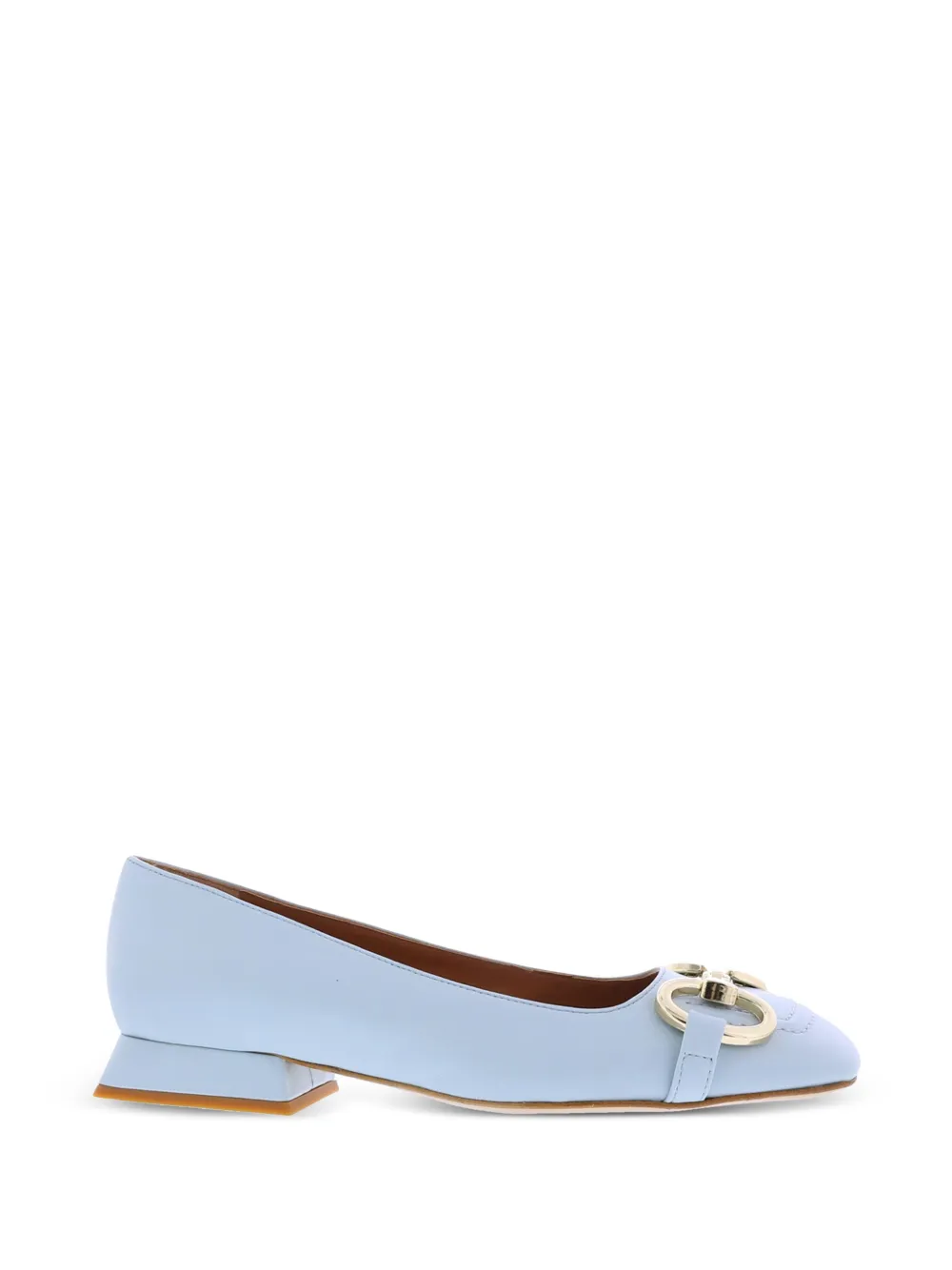 Paris Punk chain-link leather ballet flats - Blu