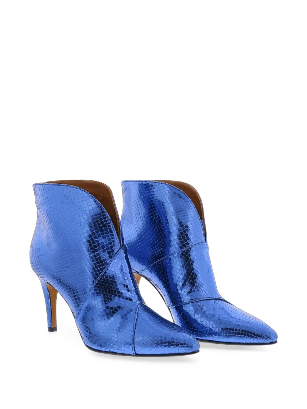 TORAL SHOES Sofia metallic-finish ankle boots - Bleu