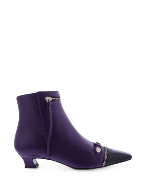 Paris Punk zip-embellished leather ankle boots