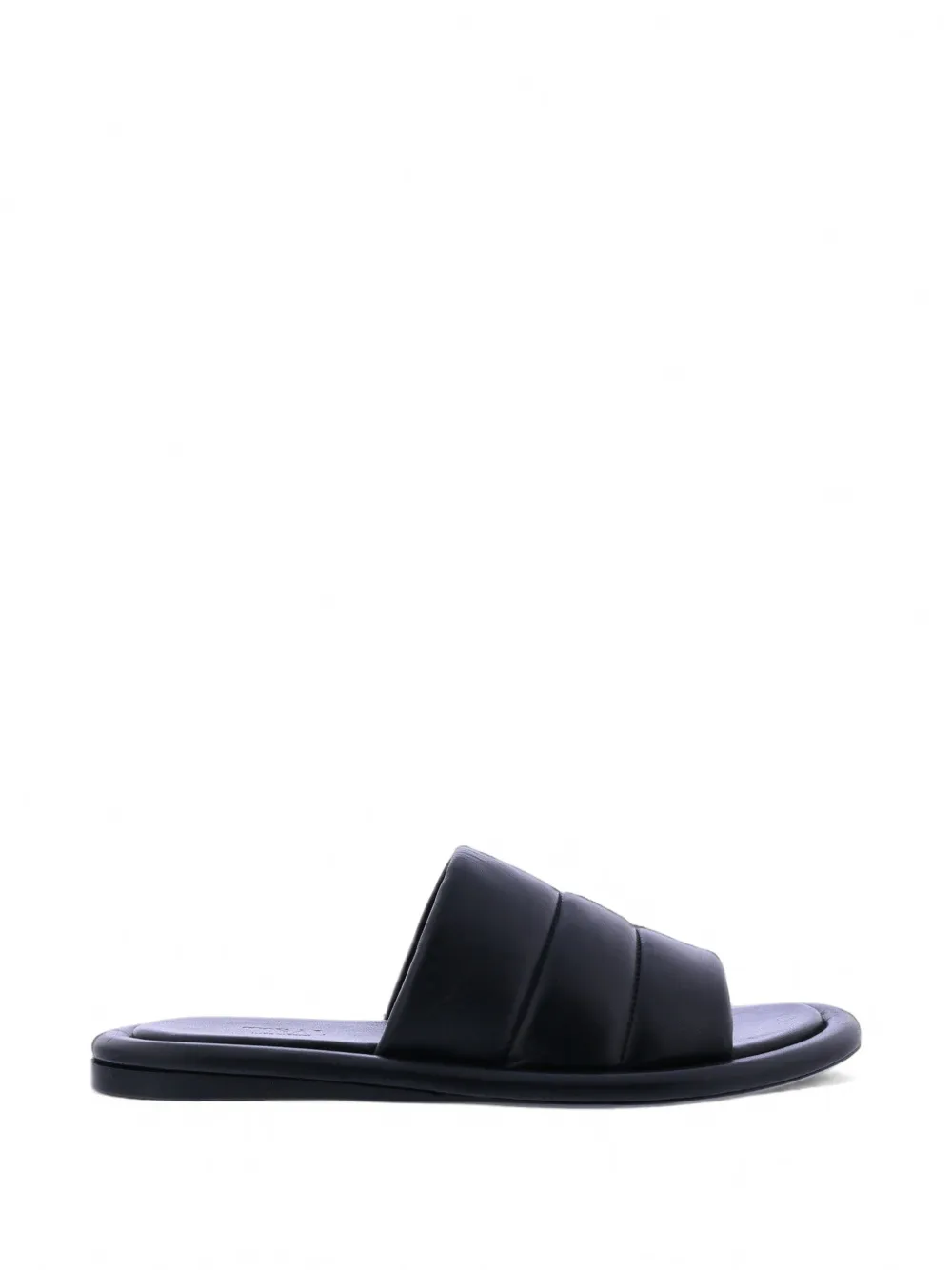 TORAL SHOES padded leather slides - Nero