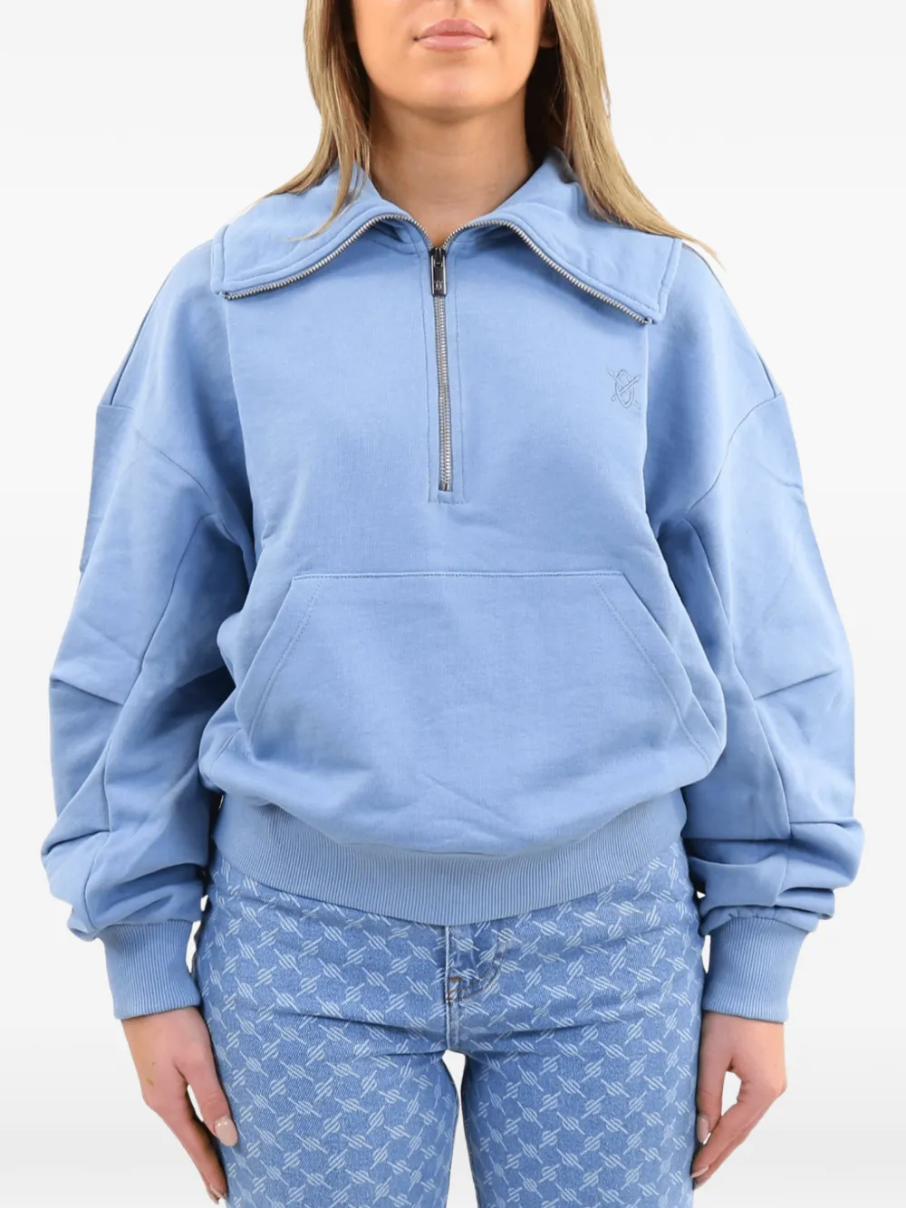 Daily Paper sweat Melza à col zippé - Bleu Daily Paper sweat Melza à col zippé - Bleu