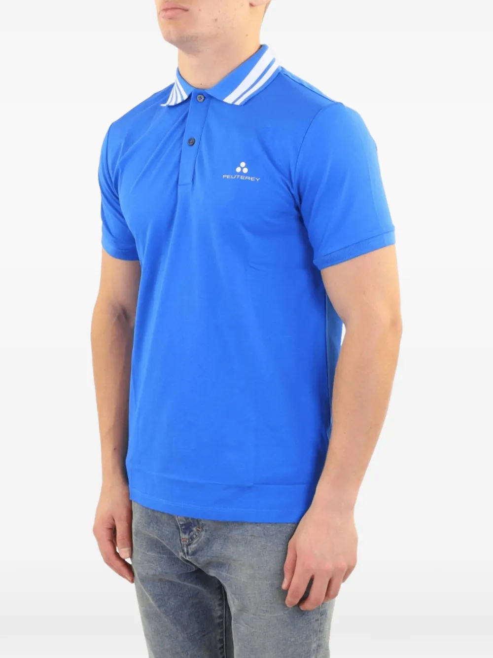 Peuterey Poloshirt met gestreepte kraag Blauw