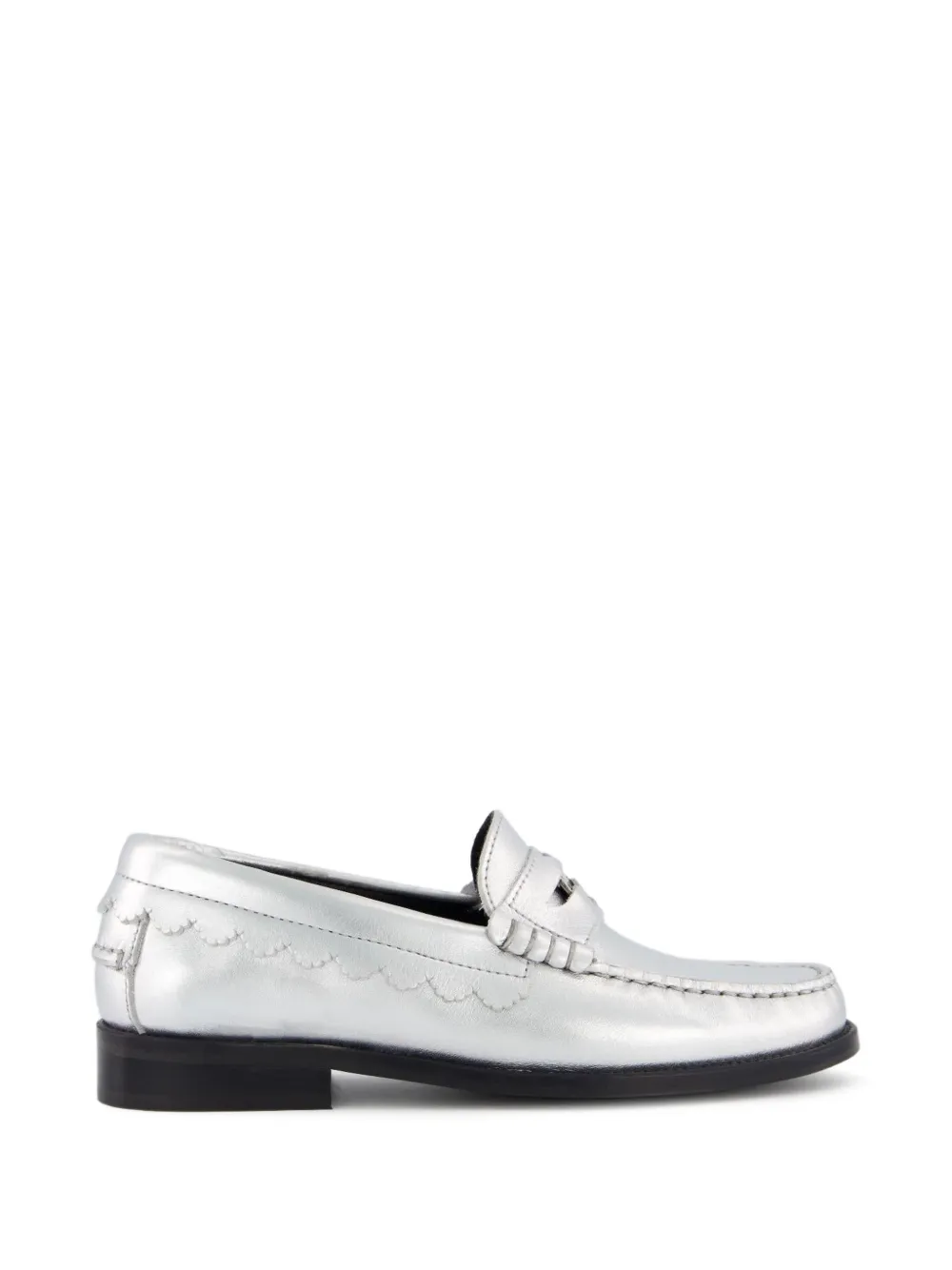 TORAL SHOES metallic scalloped-trim loafers - Silber