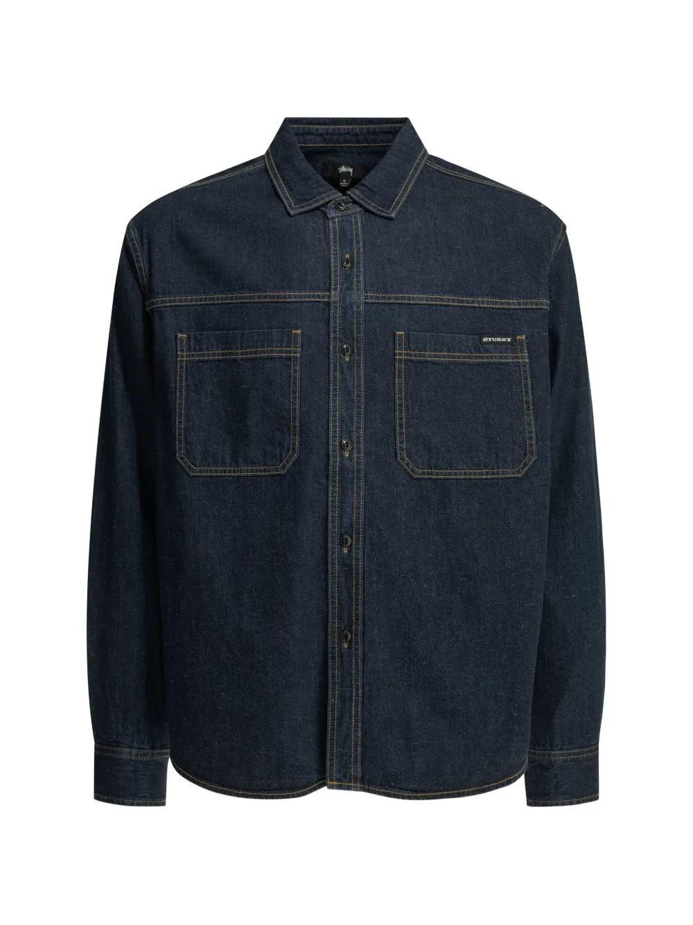 Stüssy contrast-stitch denim shirt