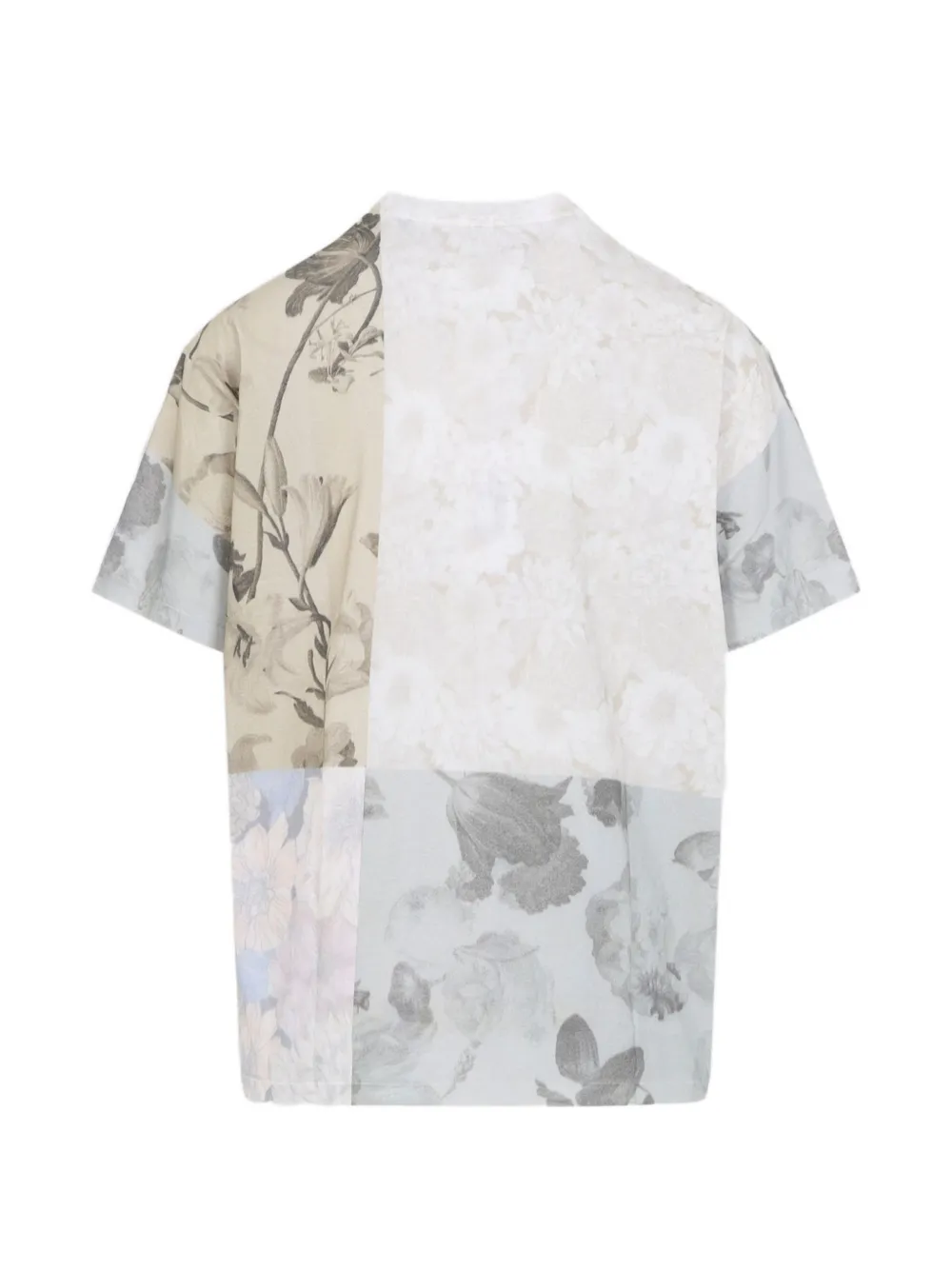Maison Margiela T-shirt met patchwork en bloemenprint Beige