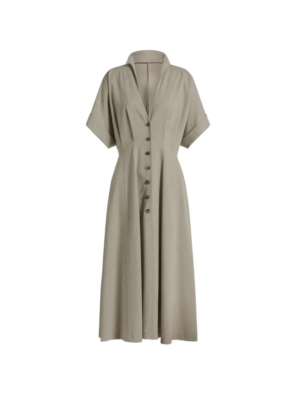 Alberta Ferretti button-up short-sleeve midi dress