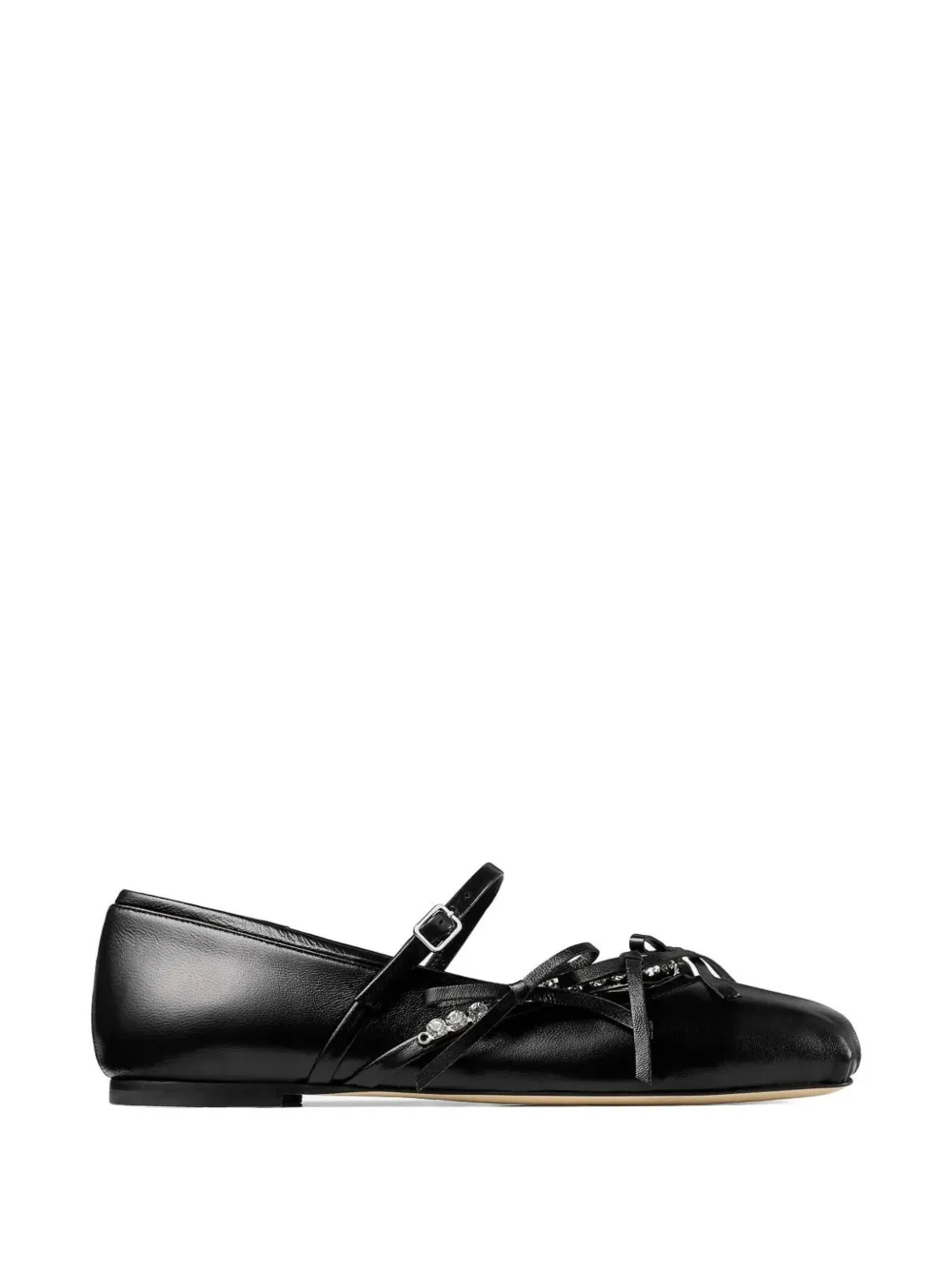 Jimmy Choo Loli crystal-embellished ballet flats - Nero
