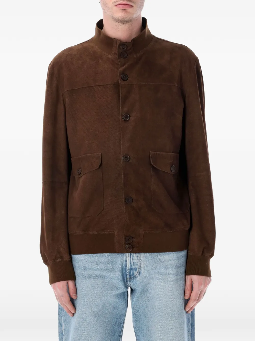 SWD BY S.W.O.R.D. perforated suede jacket