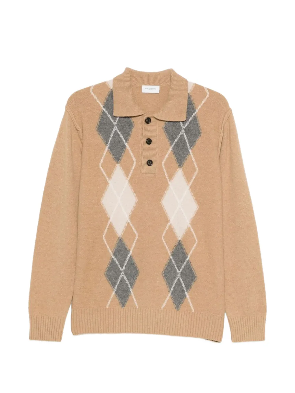 Paolo Pecora argyle-intarsia virgin polo sweater