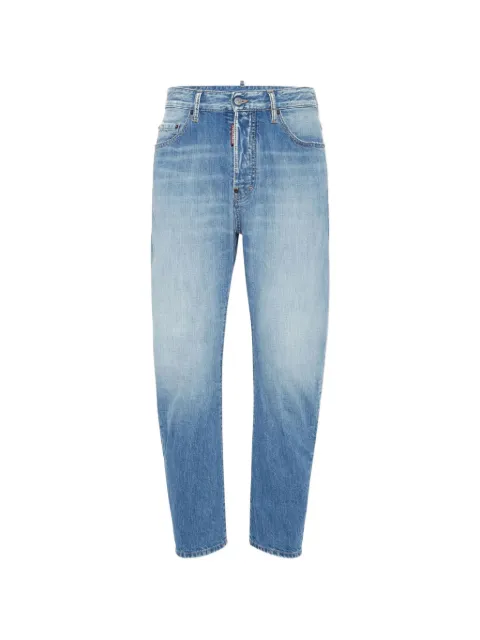 DSQUARED2 faded-effect logo-patch jeans
