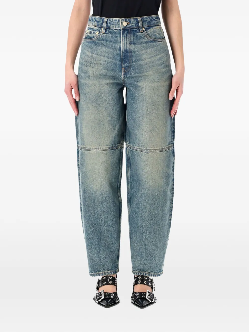 GANNI denim-effect trousers