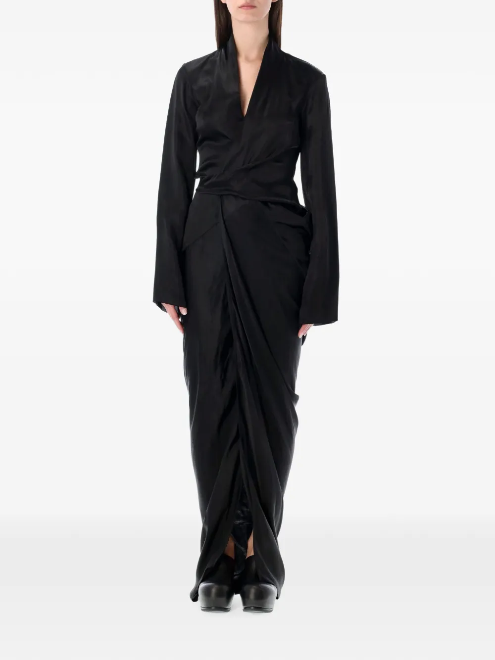 Rick Owens long wrap gown - Noir Rick Owens long wrap gown - Noir