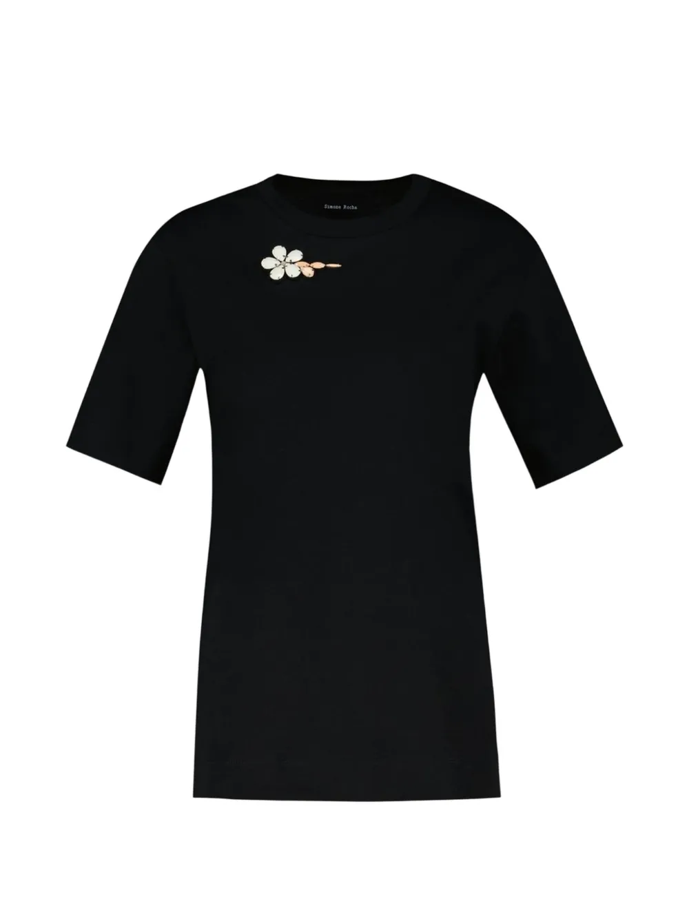 Simone Rocha floral-embellished T-shirt