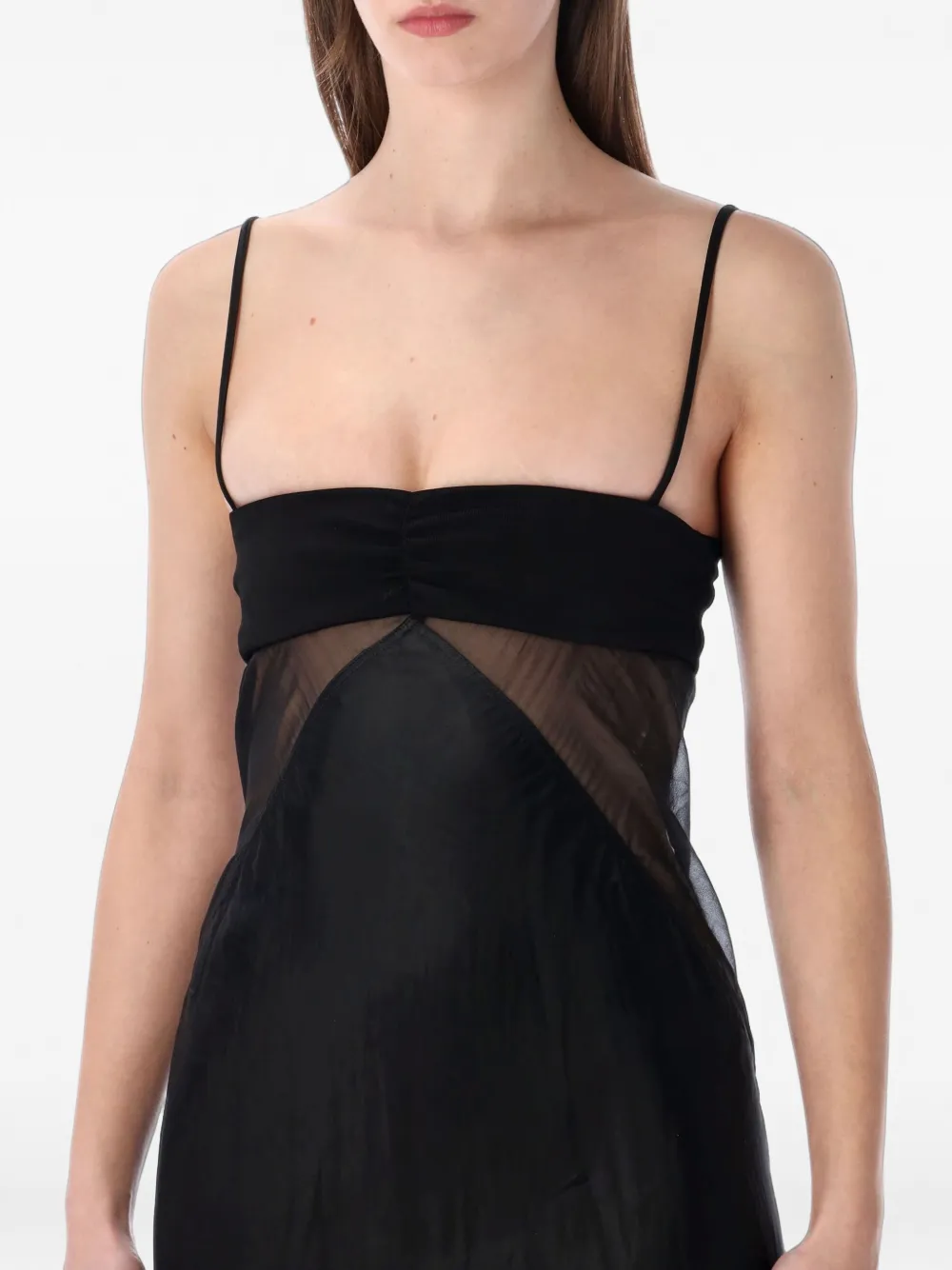 Rick Owens Combo avondjurk met doorzichtige vlakken Zwart