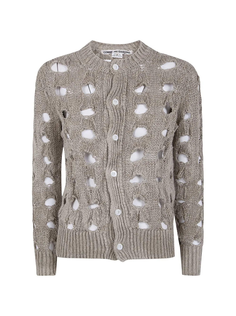 Comme Des Garçons cut-out round-neck cardigan - Toni neutri