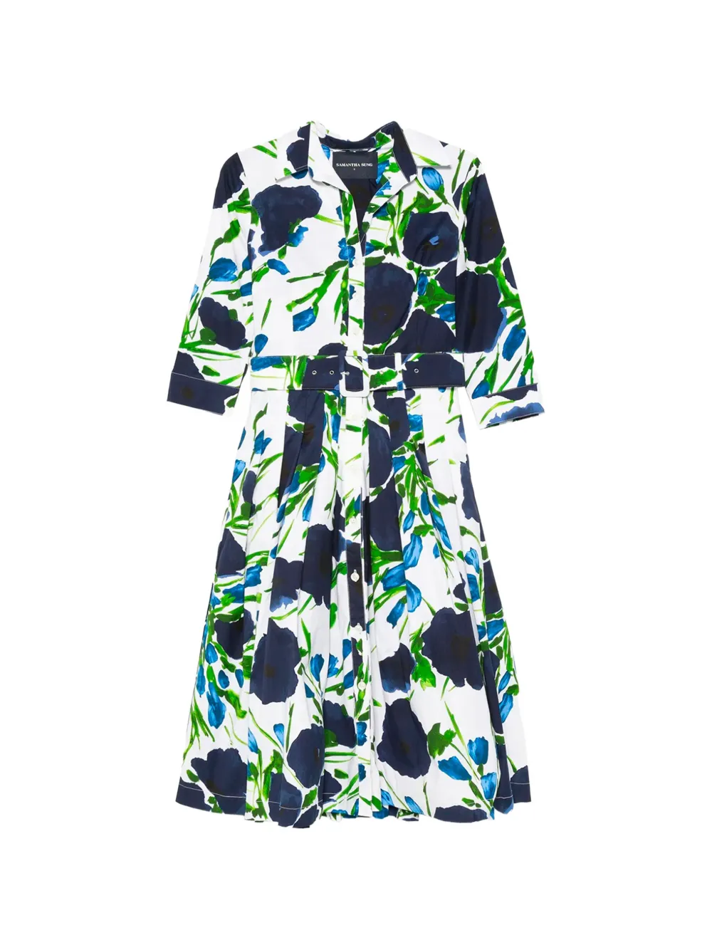 Samantha Sung Audrey floral-print belted maxi dress - Blanc Samantha Sung Audrey floral-print belted maxi dress - Blanc