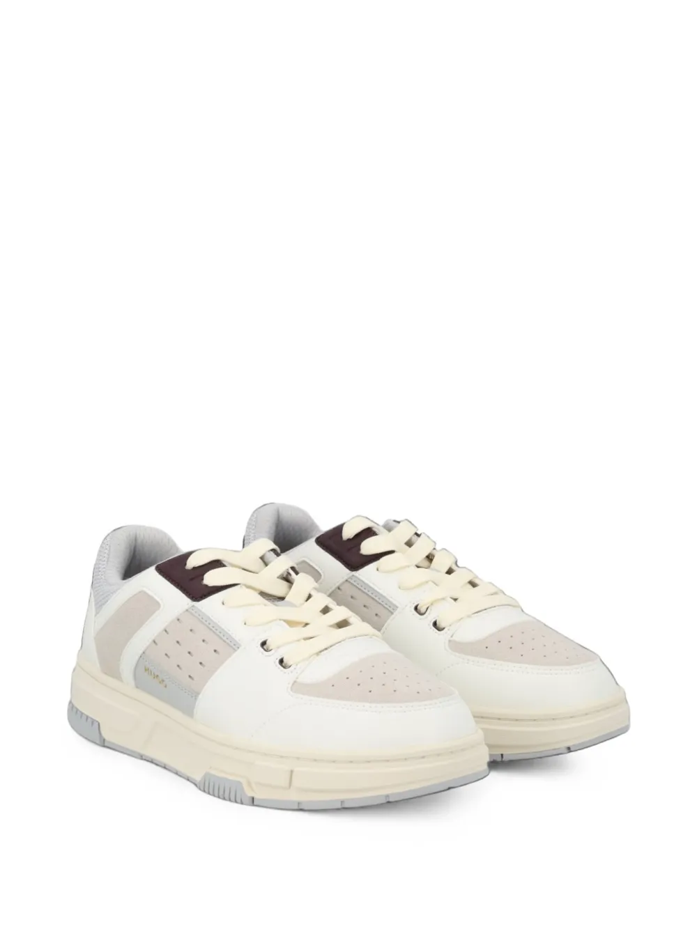 HUGO Sneakers met mesh en imitatieleer Wit