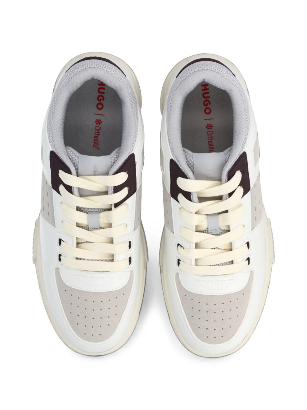 HUGO Sneakers met mesh en imitatieleer Wit