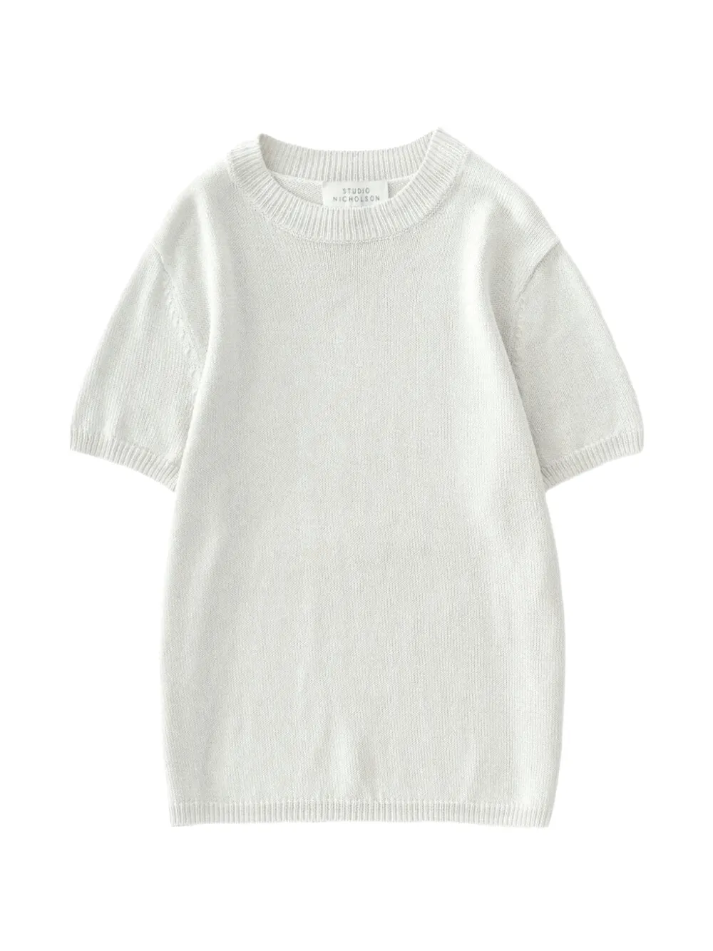 Studio Nicholson ribbed-knit short-sleeve sweater - Bianco