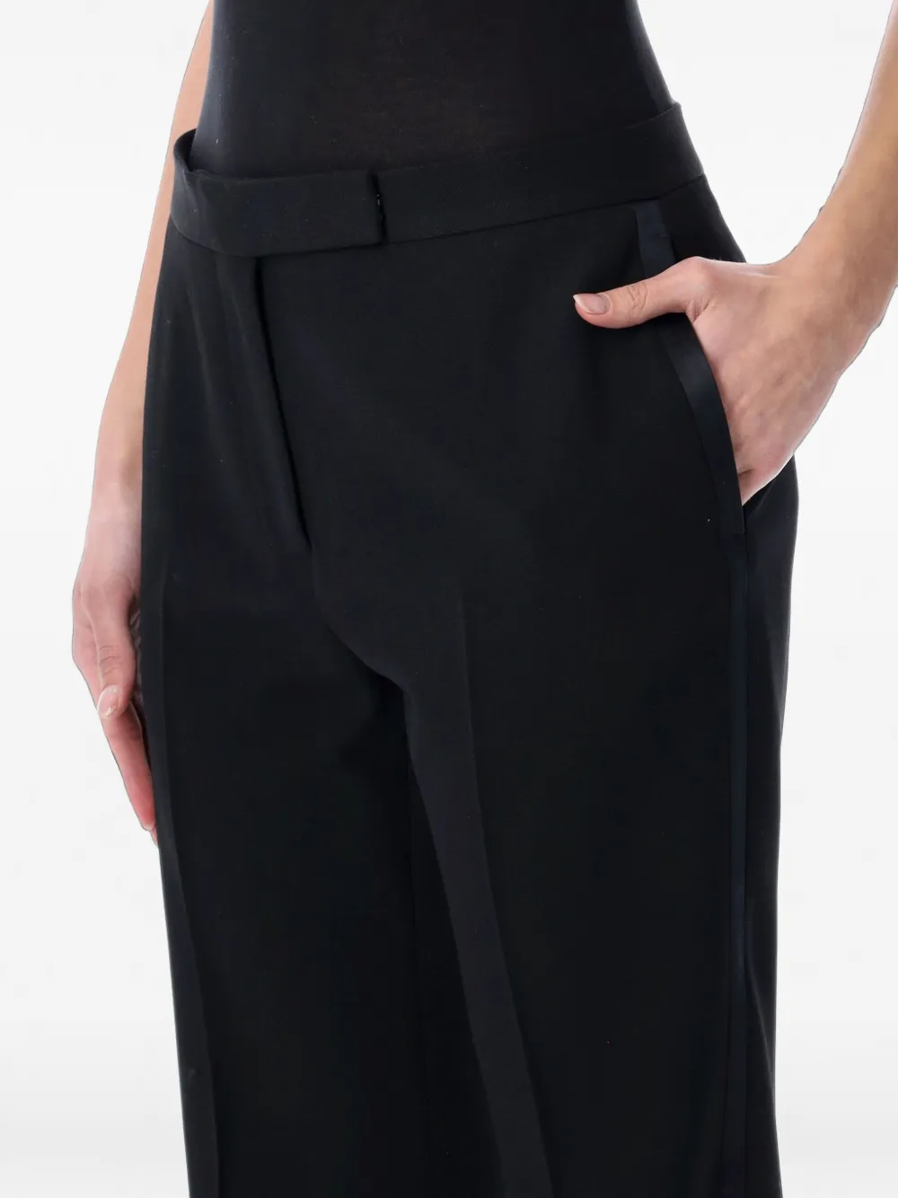 TOM FORD satin-trim tuxedo trousers Zwart