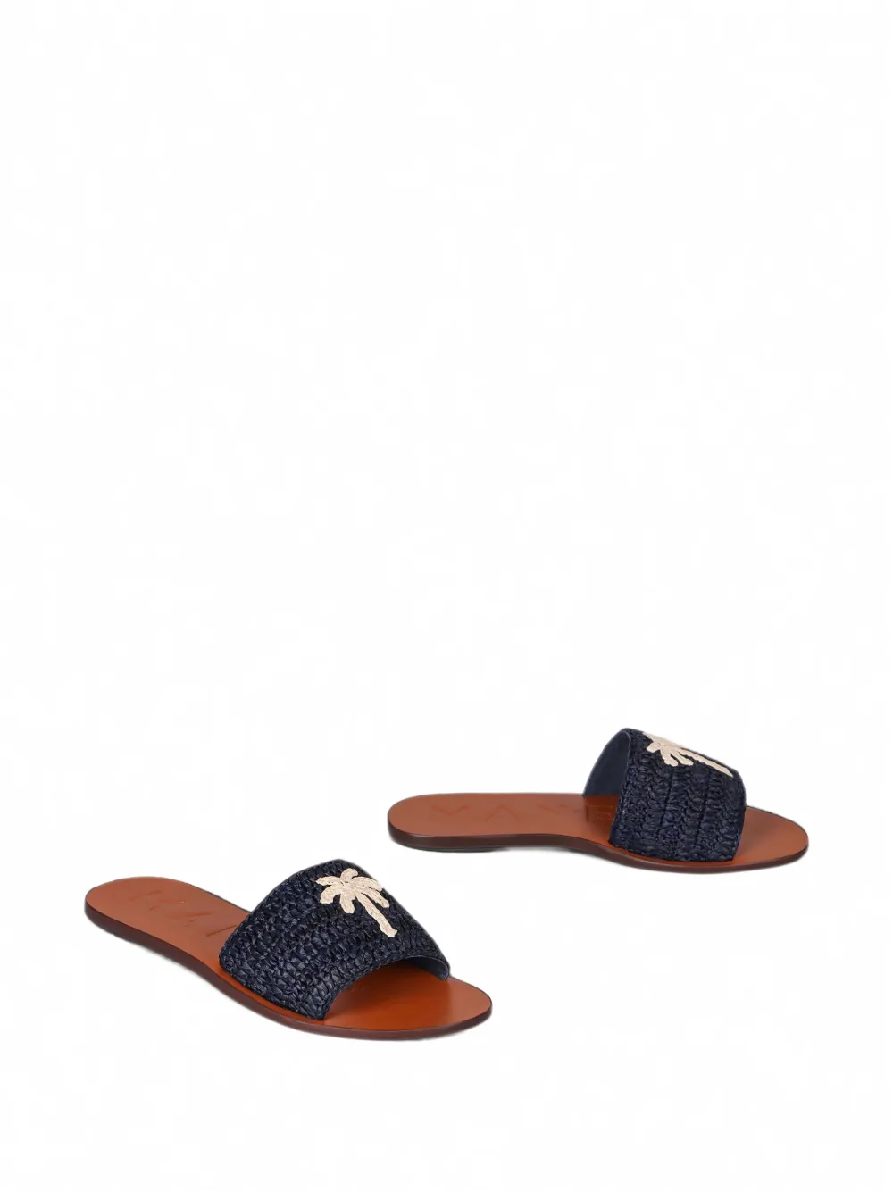 Manebi palm-tree-patch woven sandals Blauw