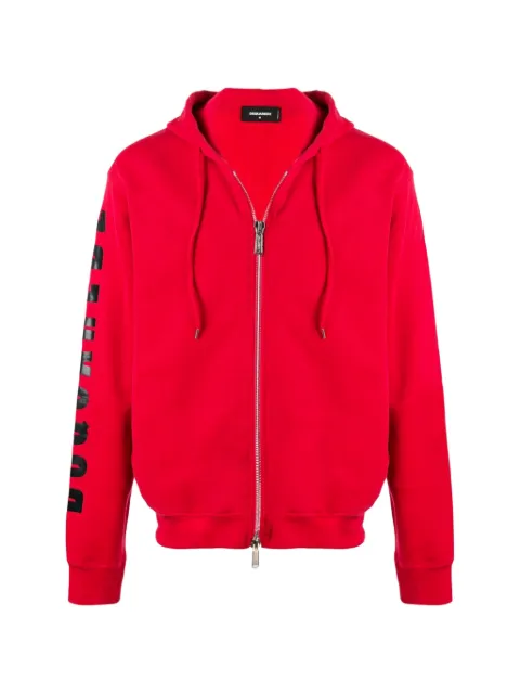 DSQUARED2 logo-print zip-up hoodie
