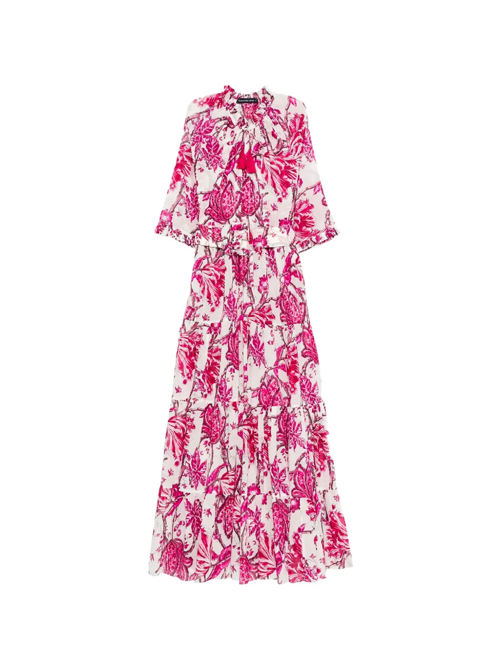 Samantha Sung Eva floral-print tiered maxi dress - Blanc Samantha Sung Eva floral-print tiered maxi dress - Blanc