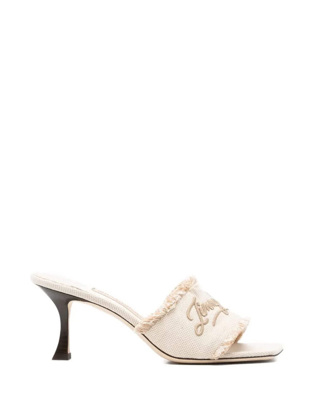 Jimmy Choo Alexia logo-embroidered frayed sandals