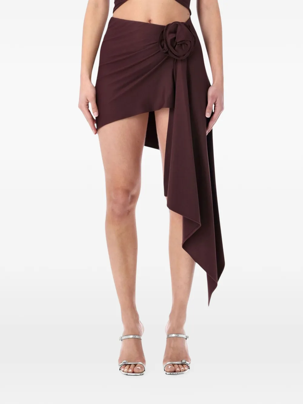 Magda Butrym floral-applique draped mini skirt