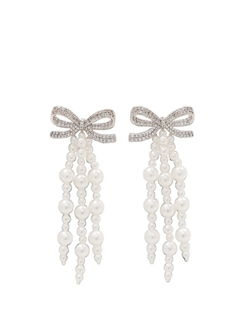 Self-Portrait bow waterfall earrings