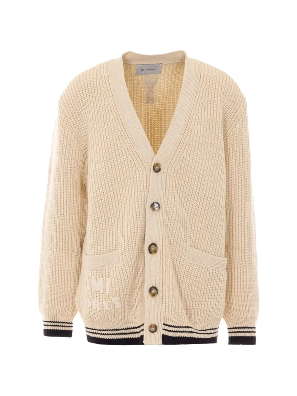 AMI Paris Ami de Coeur logo-embroidered cardigan