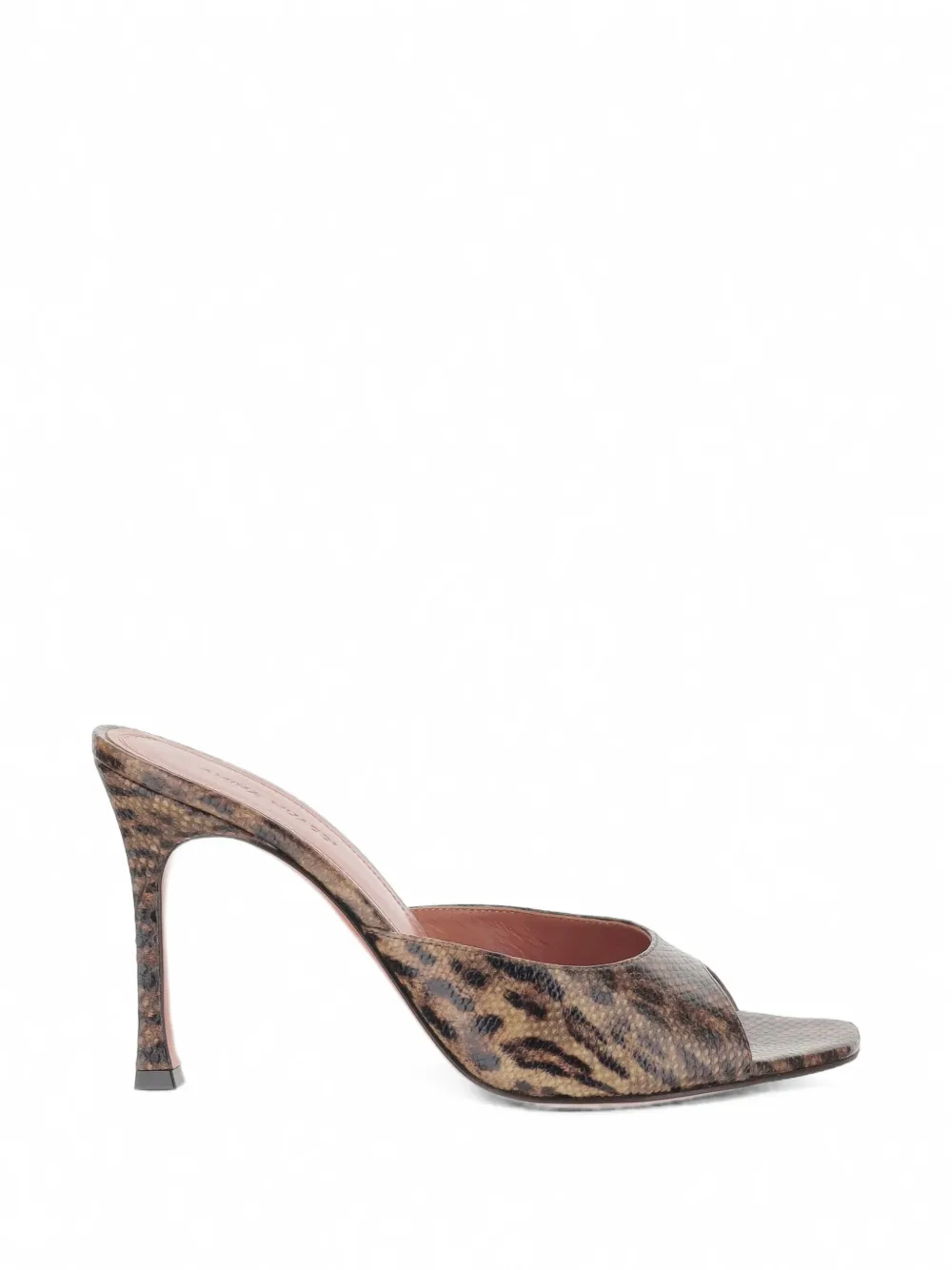 Amina Muaddi Alexa leopard-print snake-effect sandals