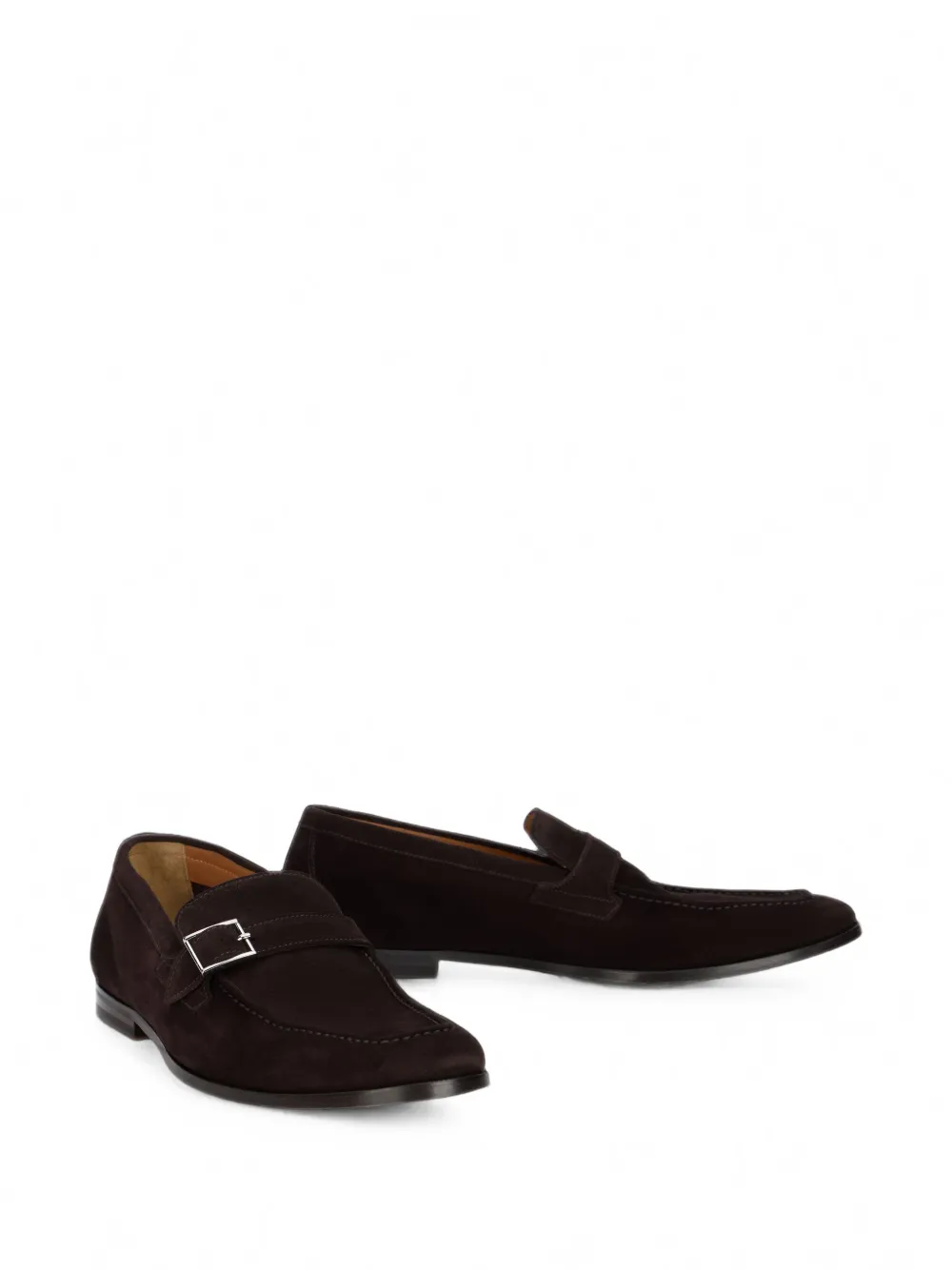 Doucal's buckle-strap suede loafers Bruin