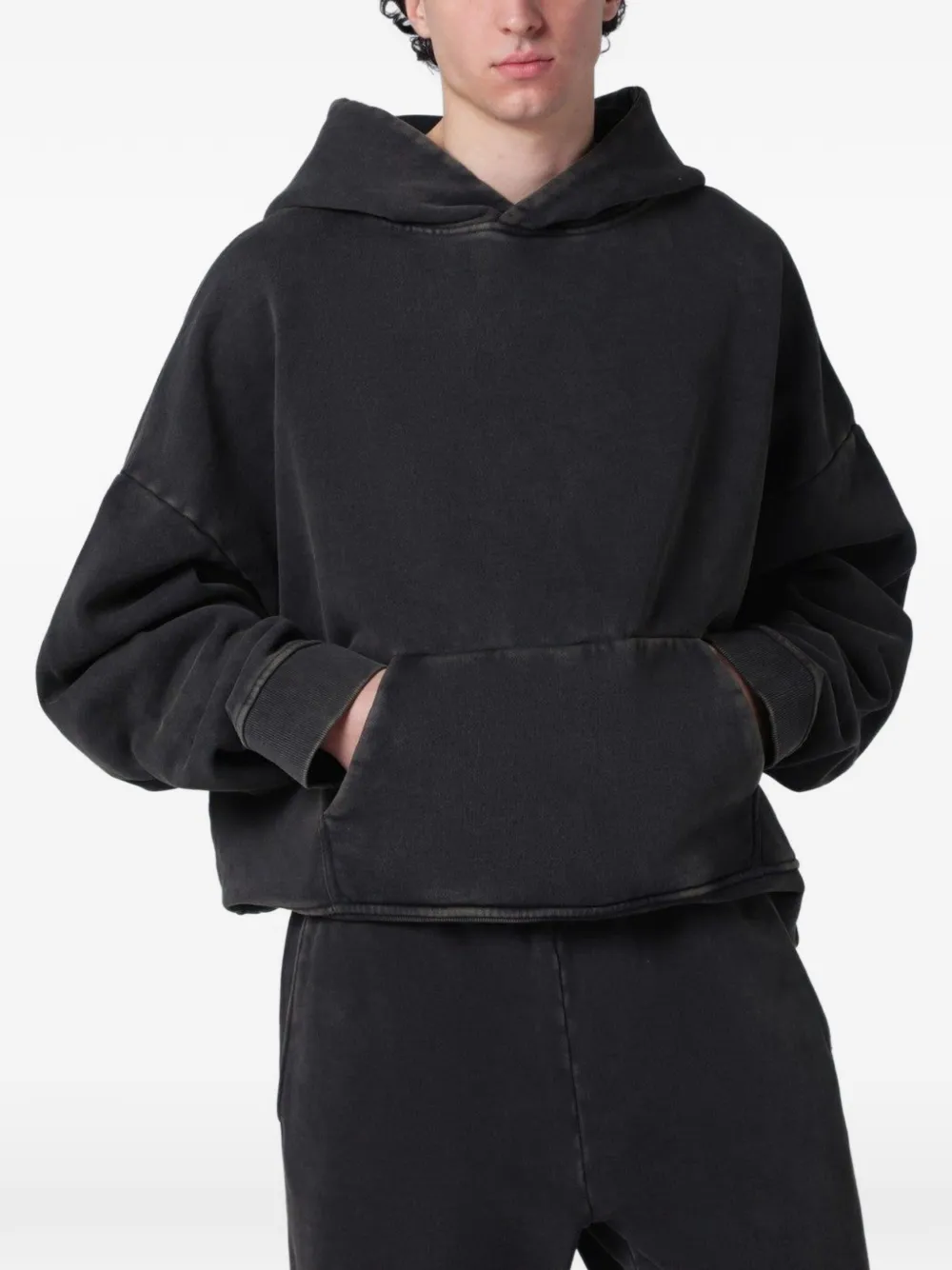 ENTIRE STUDIOS washed-effect pouch-pocket hoodie