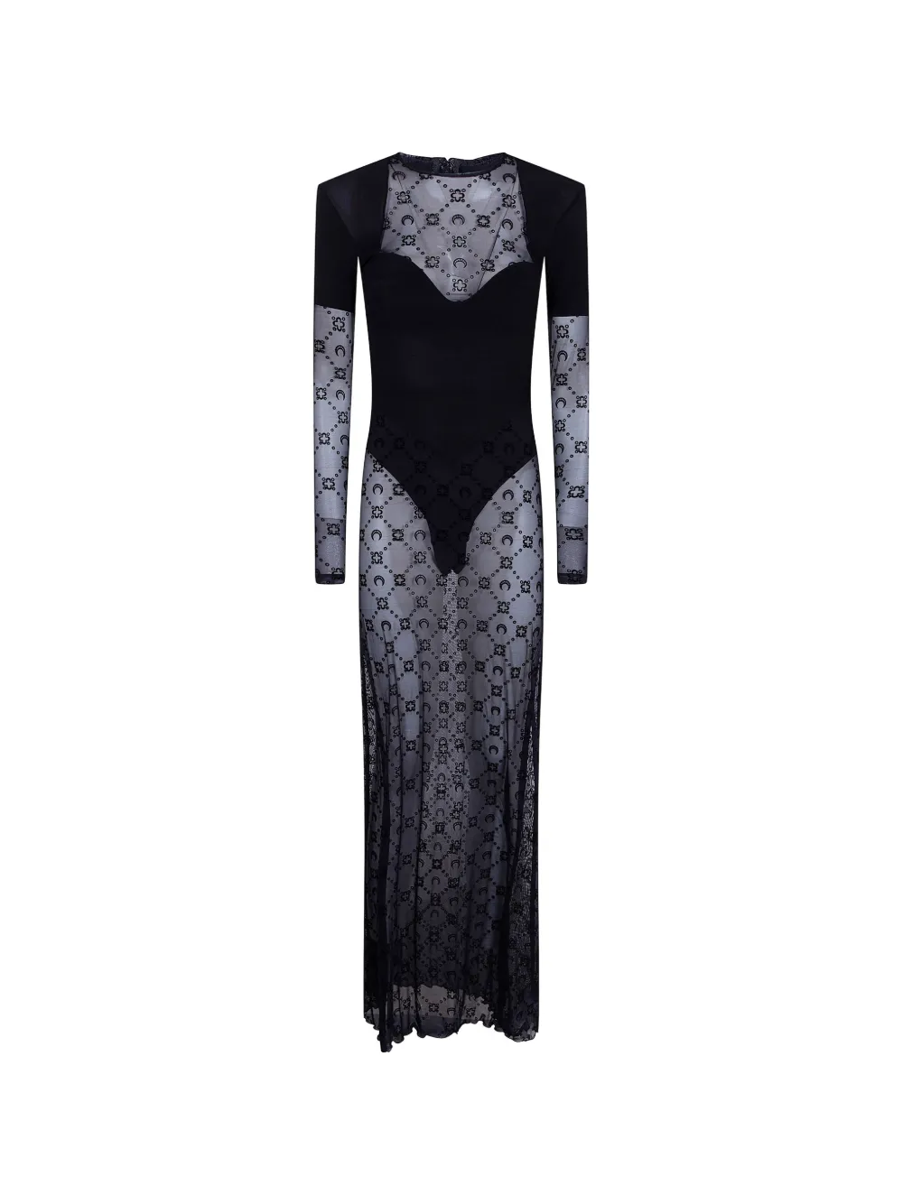 Marine Serre layered moon-print dress