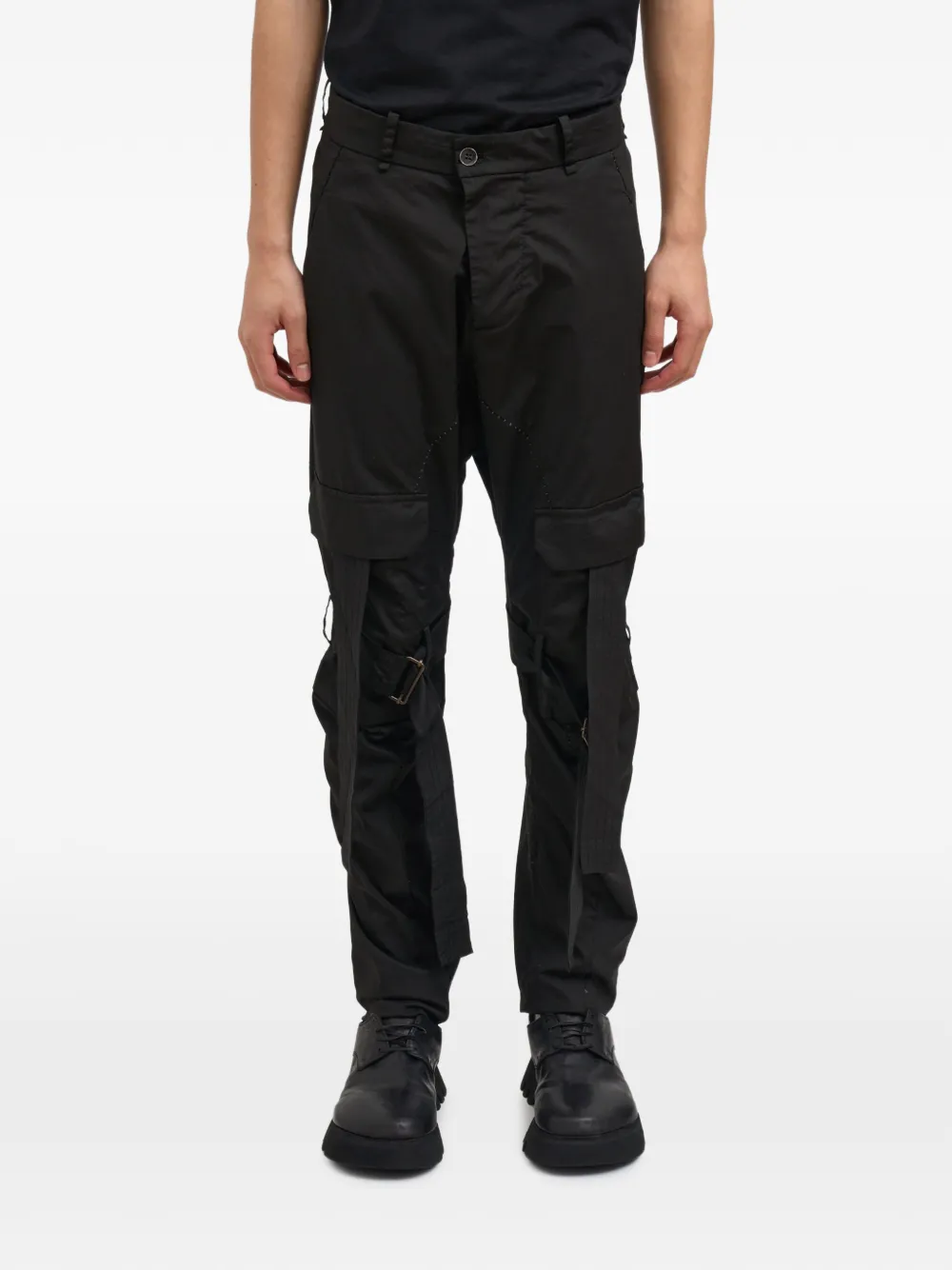Masnada pantalon cargo à boucle - Noir Masnada pantalon cargo à boucle - Noir
