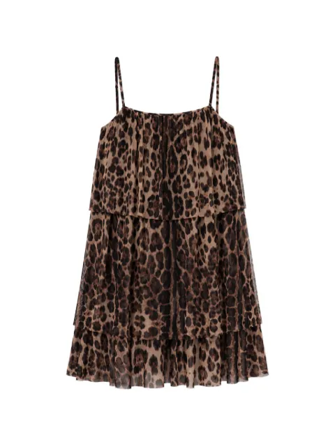 Triya Alegra leopard-print tiered mini dress