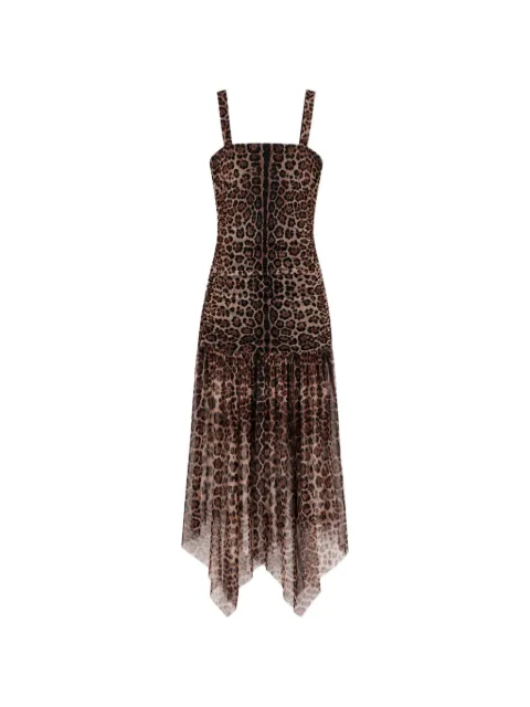 Triya Stela leopard-print ruched midi dress