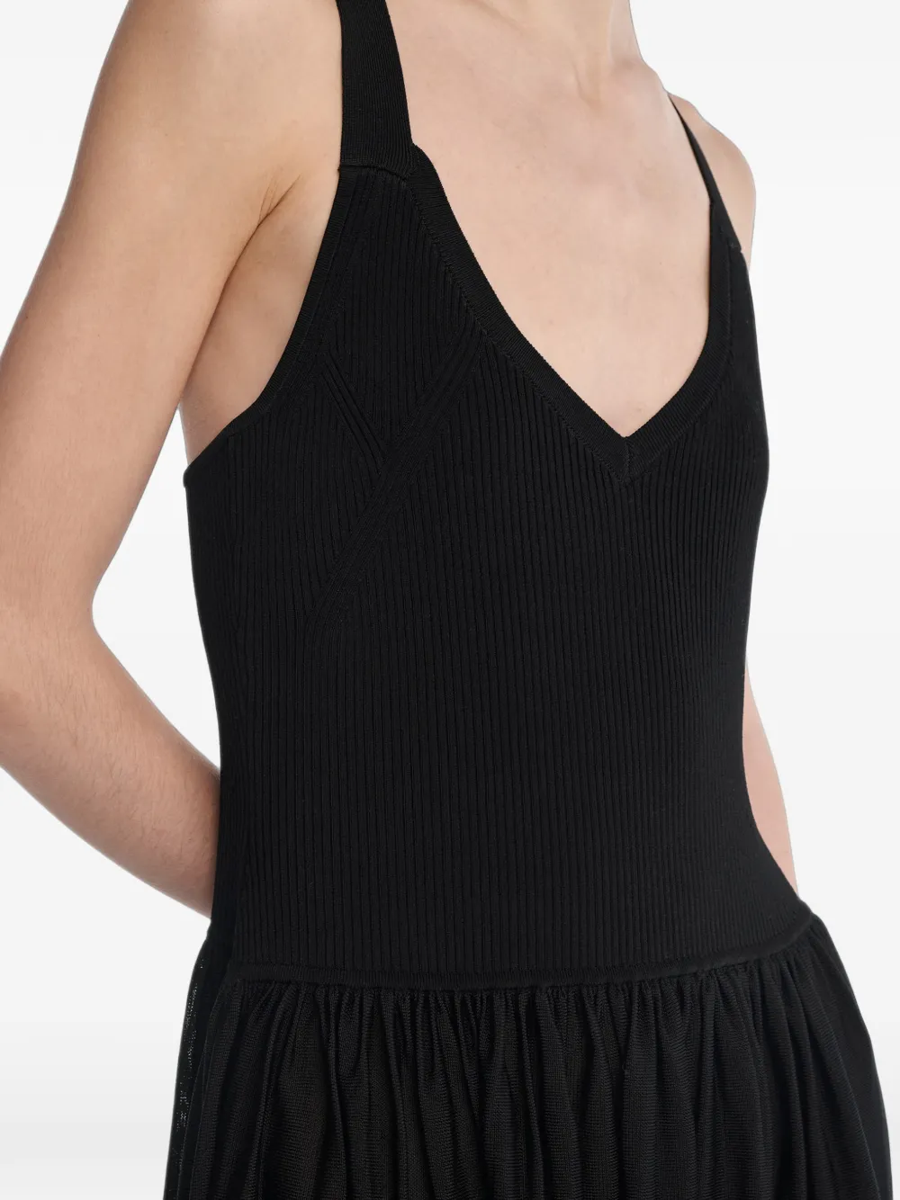 Maria McManus Wave Ribbed-knit Midi Dress in Black, view 4