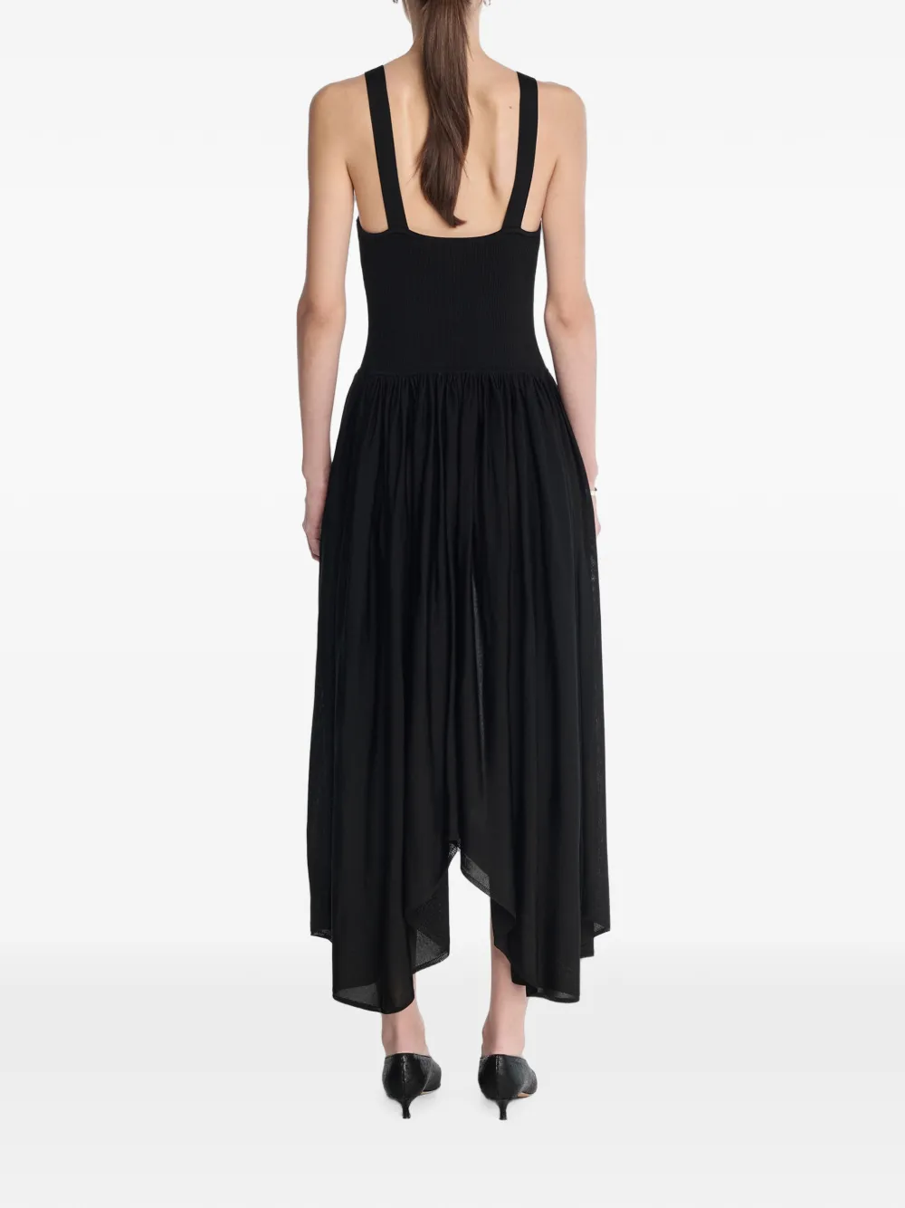 Maria McManus Wave Ribbed-knit Midi Dress in Black, view 3