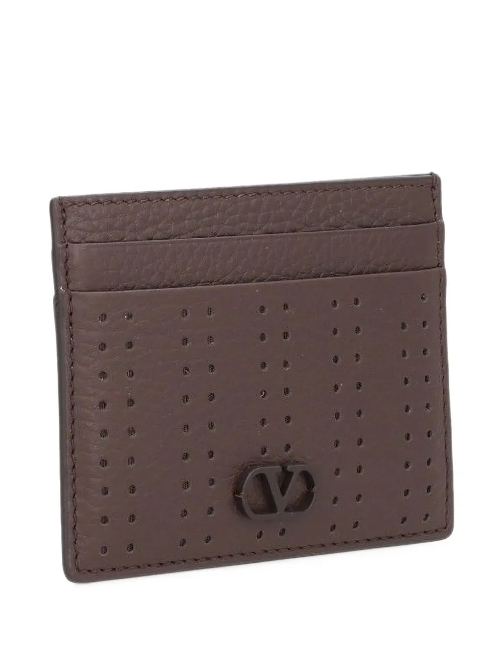 Valentino Garavani VLogo Signature perforated card holder Bruin