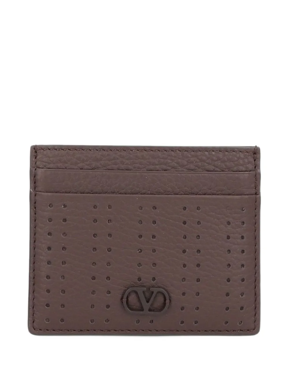 Valentino Garavani VLogo Signature perforated card holder - Braun